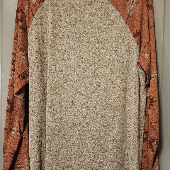Maurices Long Sleeve Top, Gathered Waist - Western Print, XXL - Picture 3 of 6